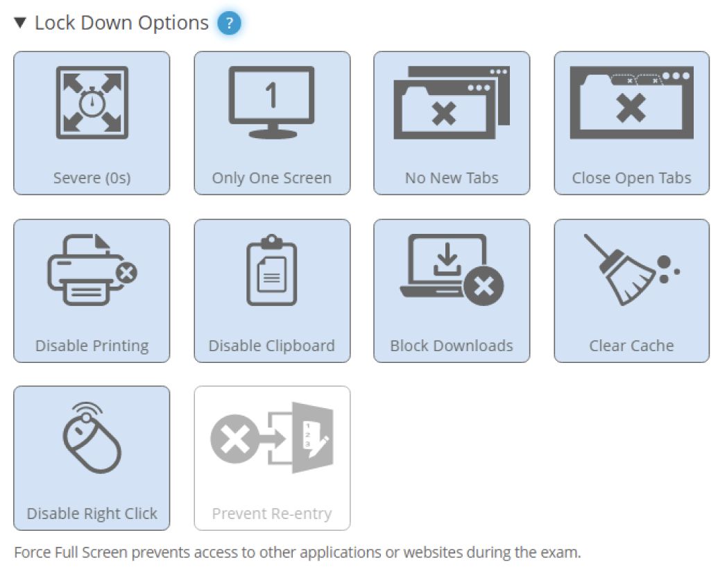 The old settings design. It is a set of tiles set on a grid. Active tiles have a light blue shade to them, while inactive ones are simply white with a light gray outline.